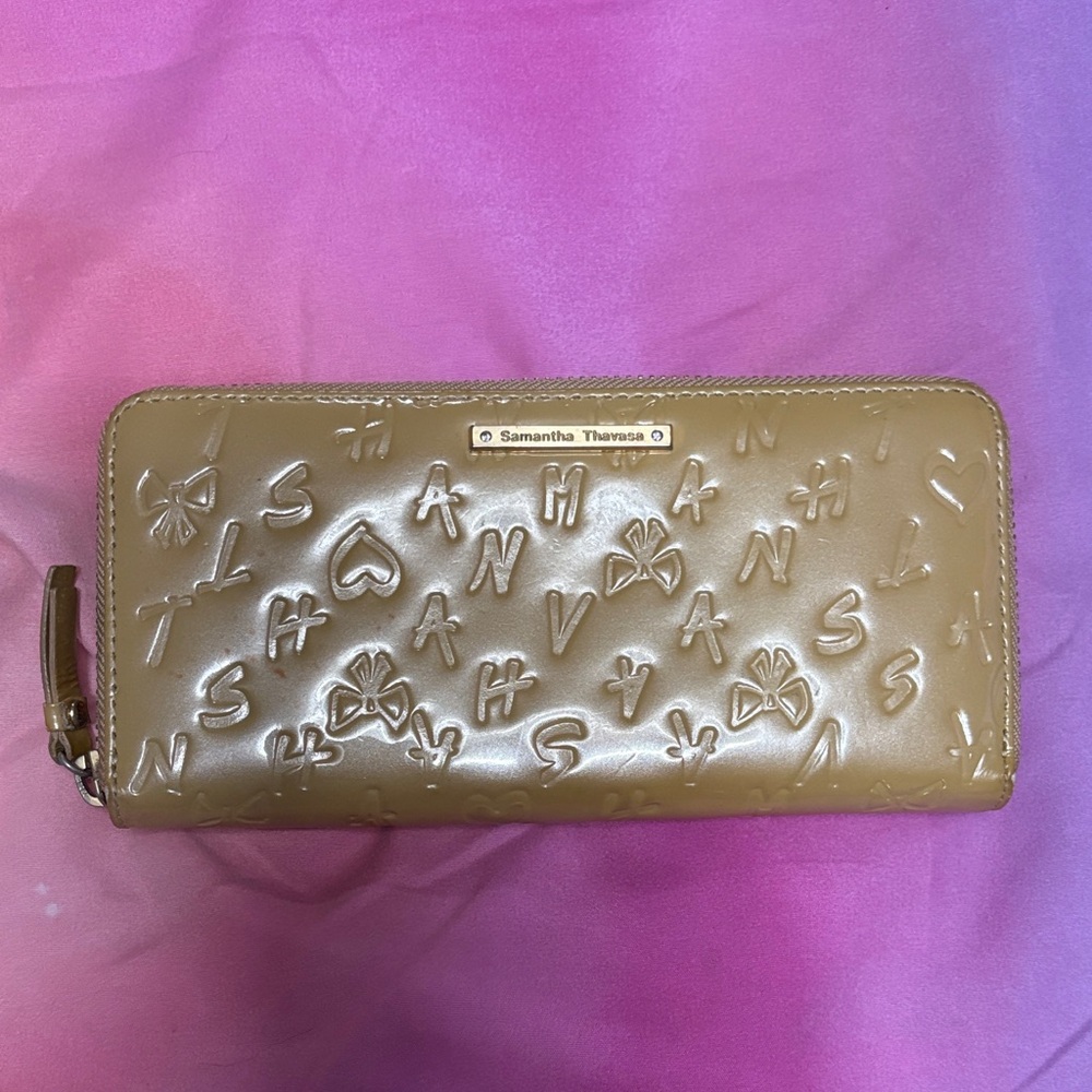 Samantha Thavasa Shiny Gold Lettered Wallet